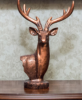 古典奢华麋鹿头办公室桌面摆设